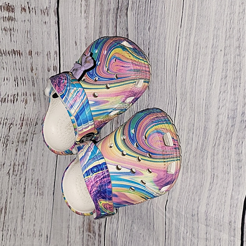 Colored swirly crocs